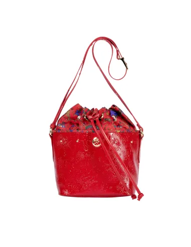 Piero Guidi Golden Age bucket bag, red