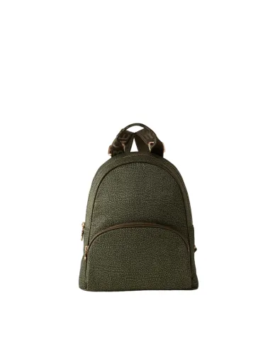 Zaino con chiusura con zip Borbonese, verde militare