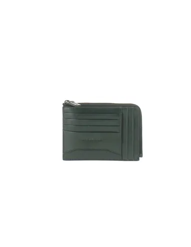 The Bridge Filippo zipped coin pouch with credit card slots, green