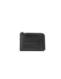 The Bridge Filippo zipped coin pouch with credit card slots, black