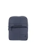 Borsello uomo porta iPad®mini in tessuto gommato Piquadro, blu