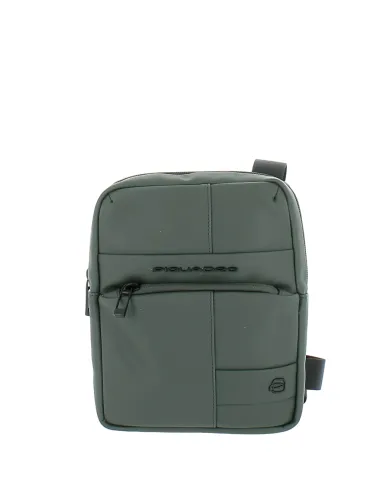 Borsello uomo porta iPad®mini in tessuto gommato Piquadro, verde