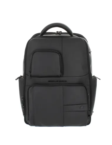 Piquadro 15.6" laptop backpack in waterproof fabric, black