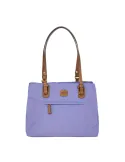 Brics Fabric and Leather Three-Compartment Medium Shopping Bag, violet