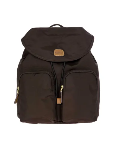 Brics Woman's backpack with two zipped front pockets, dark brown