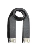 Piquadro Men's scarf in wool blend with fringes, grey