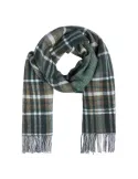 Piquadro Women's check scarf with fringes, green