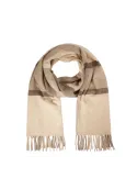 Piquadro scarf with fringes, beige-brown