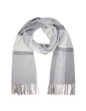 Piquadro scarf with fringes, grey-black