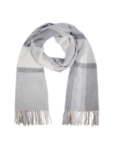 Piquadro scarf with fringes, grey-black