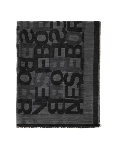 Scarf with Borbonese logo, black