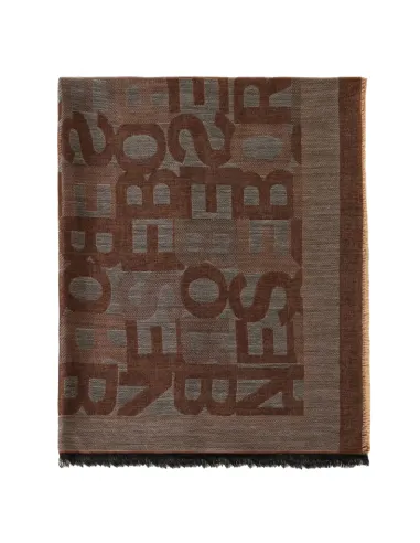 Scarf with Borbonese logo, brown