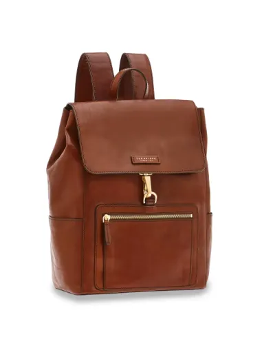 The Bridge Alberto large leather backpack with flap