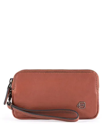 Piquadro Mini-Clutch-Tasche mit zwei Fächern braun