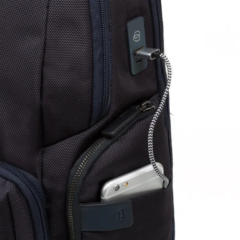 Laptop backpack with anti-theft cable, USB and micro-USB enclosure ...