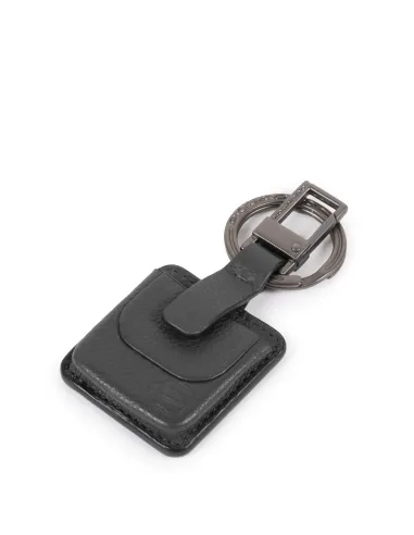 Piquadro Akron leather Keychain with connequ