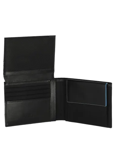 Herrenbrieftasche aus rezykliertem Stoff mit Klapp- Ausweisfenster PQ-RY Schwarz