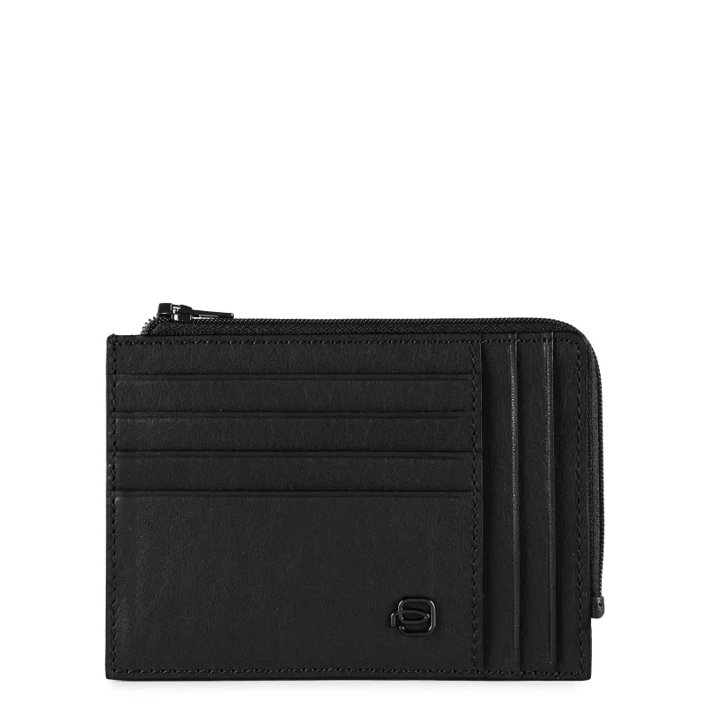 PIQUADRO card case Black Square Vertical Wallet Testa Di Moro, Buy bags,  purses & accessories online