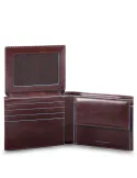 Piquadro Blue Square Small size men's wallets dark brown