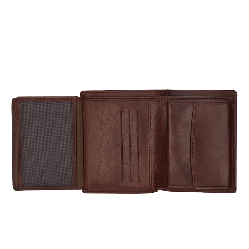 Billetera vertical para hombre con monedero The Bridge Story marr n