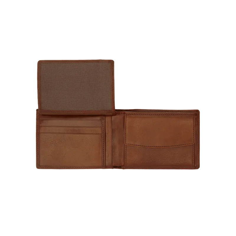 The Bridge Men's wallet with flip up ID window brown