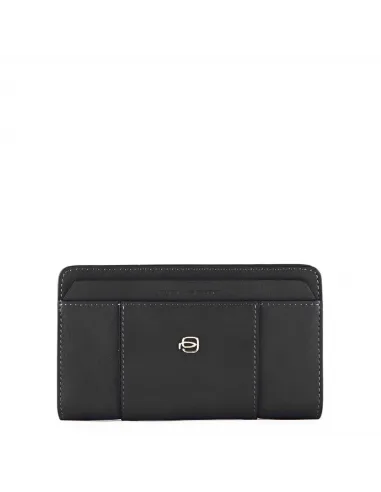 Piquadro Circle Women's leather wallet with coin pocket and credit card  slots black