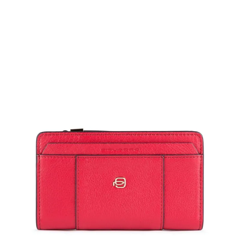 Piquadro Circle Women's leather wallet with coin pocket and credit card  slots red